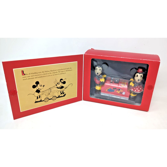 NEW Schylling-Disney O GA Tin-Litho Mickey & Minnie Mouse Windup Train Handcar - Picture 1 of 4
